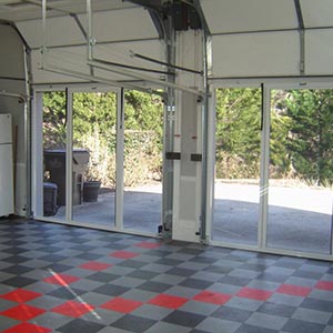 image of home with garage door screen