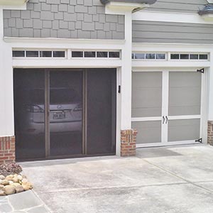 image of home with garage door screen