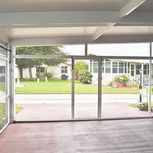 image of home with garage door screen